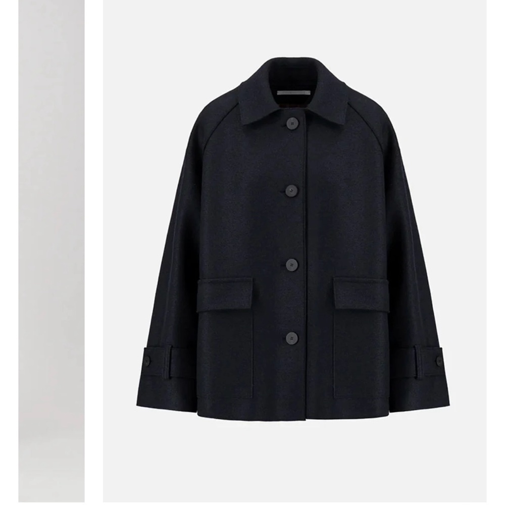 Harris Warf London Quilted Liner Coat.   Classic Women's Navy Wool Jacket BNWT